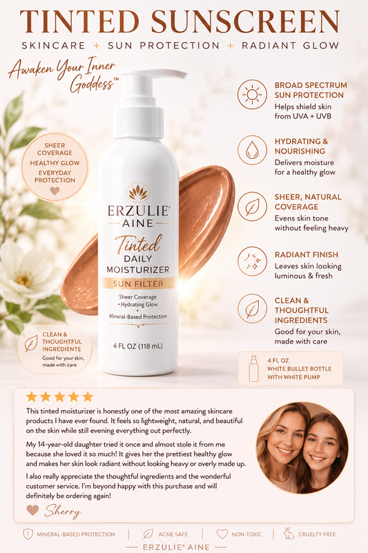 Organic Tinted Mineral Daily Moisturizer | BB Cream | Hyaluronic Acid | Cruelty Free Cosmetics | Non Toxic Tinted Lotion