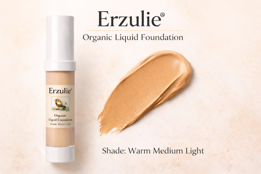 Organic Liquid Foundation in WARM LIGHT with hyaluronic acid Unscented  Mineral Makeup Natural Finish Organic  Foundation